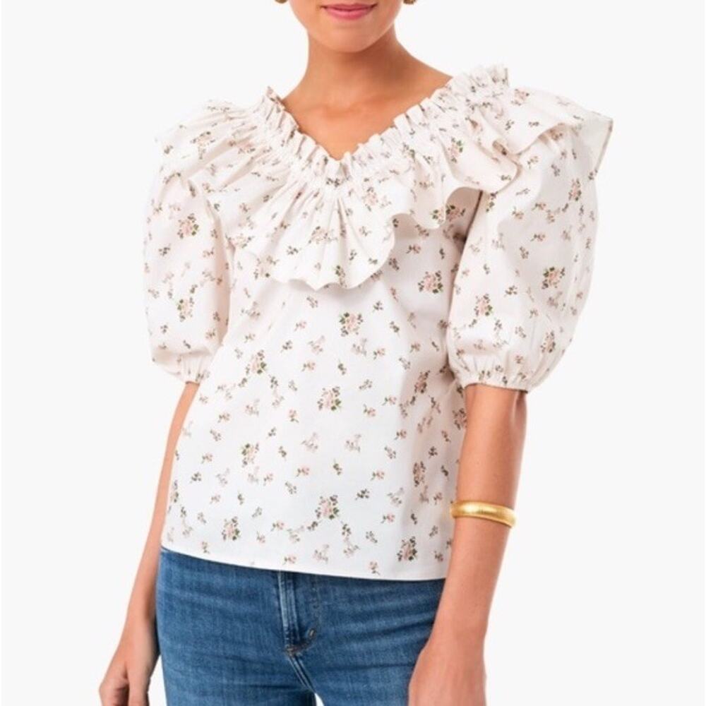 NWT Tuckernuck Hyacinth House Ruffle Collar Charlotte Blouse Women's Size XS
